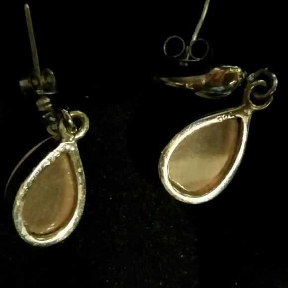 .925 Silver Rose Quartz Teardrop Earrings - Picture 4 of 8